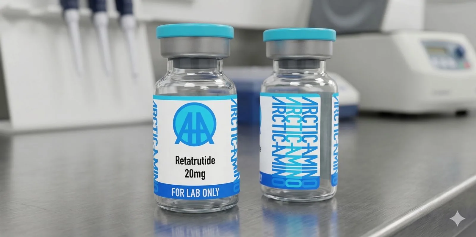ArcticAmino Retatrutide vials in lab